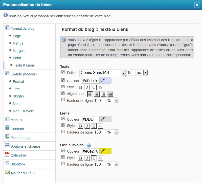 Exemple de thème à l'usage des débutants