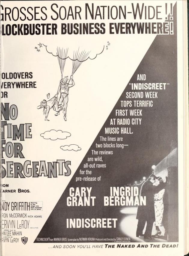 BOX OFFICE DU 25 JUIN 1958 AU 1er JUILLET 1958   