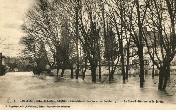 Les inondations de janvier 2018 à Châtillon sur Seine, comparées avec celles  de 1910, une belle étude  par Dominique Masson