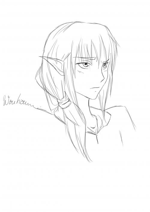 • Croquis personnages de l'histoire ''l'enfant sourd et l'elfe" [Personnages]