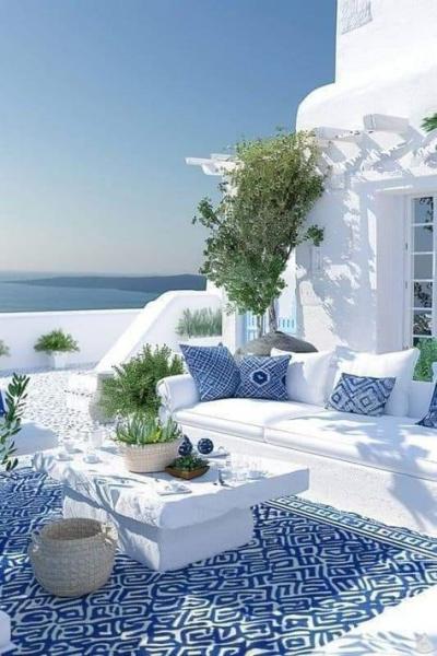 Terrasses à Santorin