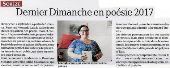 DIMANCHE 17 SEPTEMBRE
