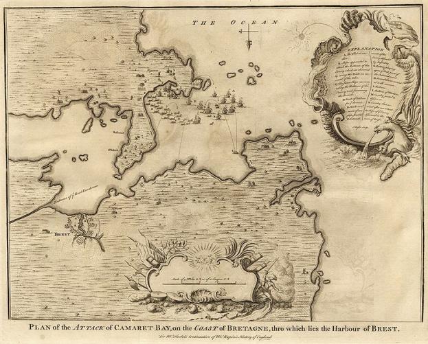 746px-Plan of the Attack of Camaret Bay