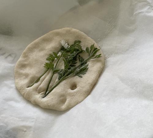 Pâte à sel et herbes du jardin