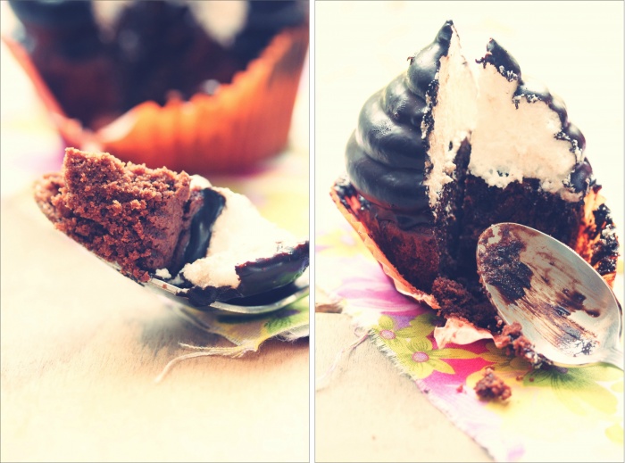 Cupcakes au chocolat & meringue italienne {comme des Hi-Hat Cupcakes !}