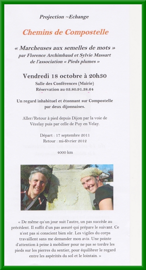 Une projection-échange sur un voyage sur les "Chemins de Compostelle" proposée par la  Bibliothèque Municipale