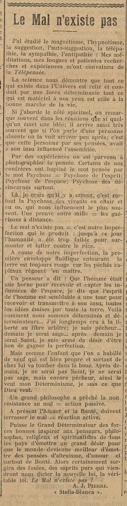 Le Mal n'existe pas (Le Biéniste, 1er mai 1922)