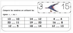 CP - Comparer les nombres inférieurs à 20.