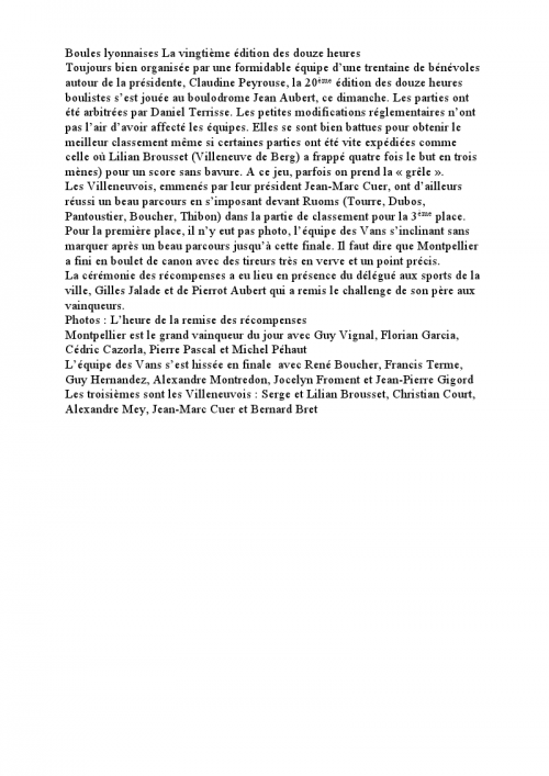 Belle performance de nos villeneuvoie