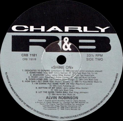Alvin Robinson : CD " Shine On " Charly R&B Records CRB 1181 [ UK ]
