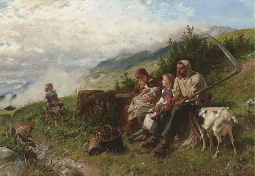 Konrad Grob (Swiss, 1828-1904) , Travellers at Rest | Christie's