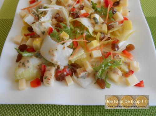 Salade composée d'endives (pomme, raisins & emmental)