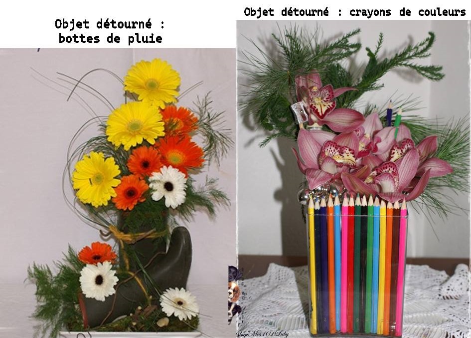 Objets détournés dans mes compositions florales (1/2)