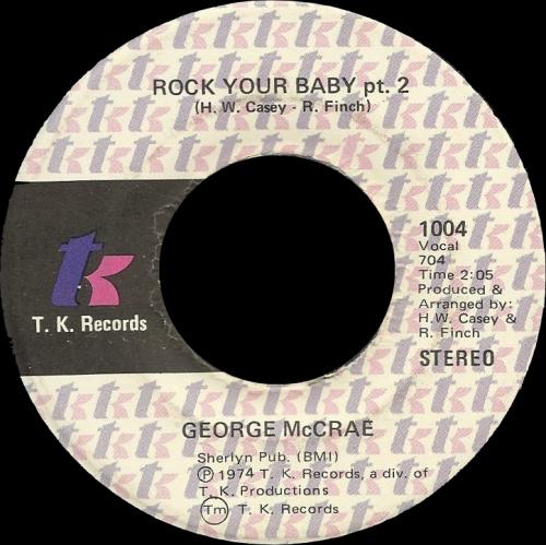 George McCrae : Album " Rock Your Baby " T.K. Records 501 [ US ]