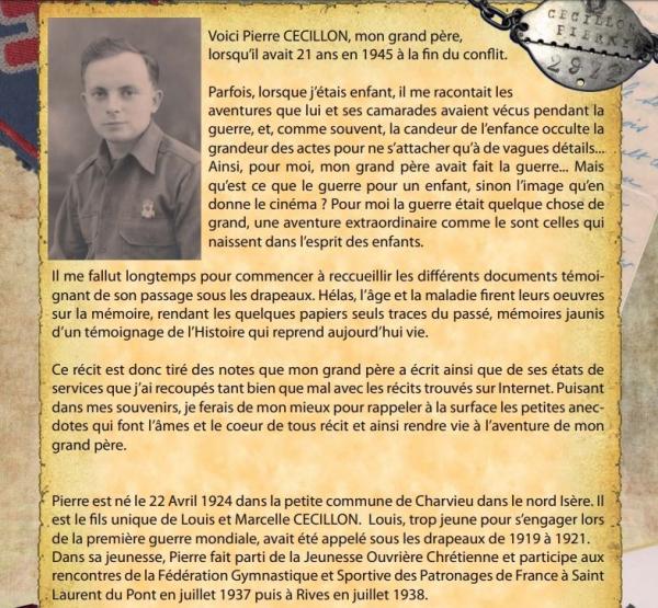 * Page souvenir - Pierre CECILLON - Ancien de la 1ère DFL