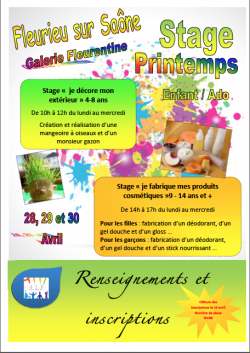 Stages printemps enfant les 28/29 & 30/04