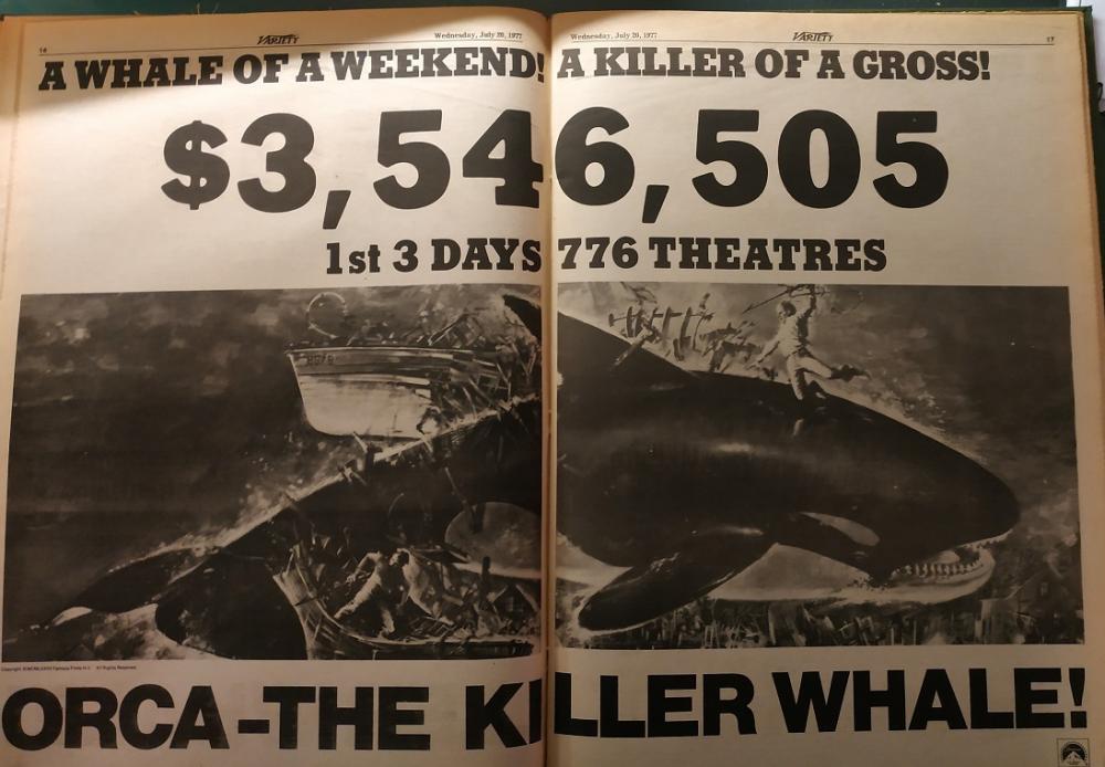 ORCA BOX OFFICE USA 1977