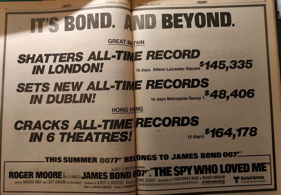 JAMES BOND L'ESPION QUI M'AIMAIT BOX OFFICE USA 1977