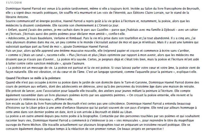 NOUVELLE ADHÉRENTE