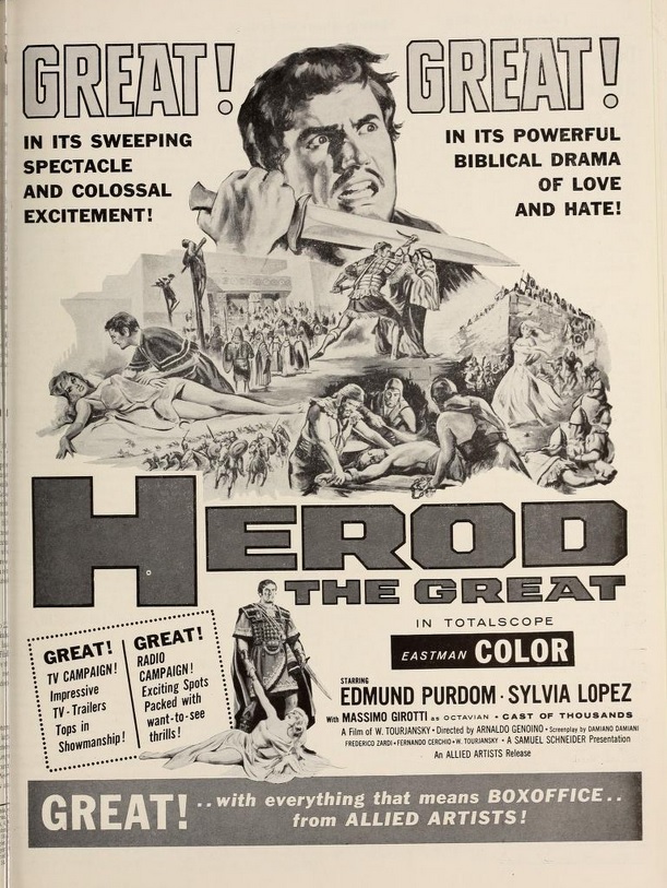 HEROD THE GREAT BOX OFFICE USA 1960