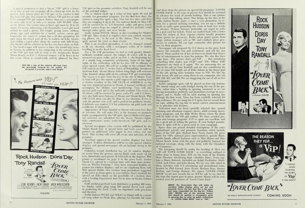 BOX OFFICE USA DU 3 JANVIER 1962 AU 9 JANVIER 1962