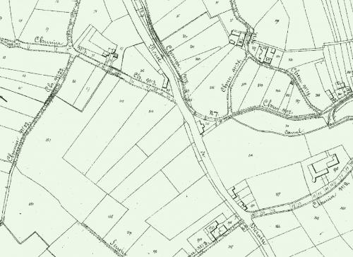 Jemeppe en 1866 (chemins.be) et les Quatre Ruelles