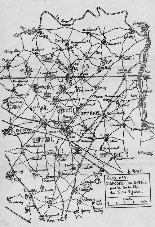 Cartographie du journal des opérations de guerre du 41° RI - Mai et juin 1940