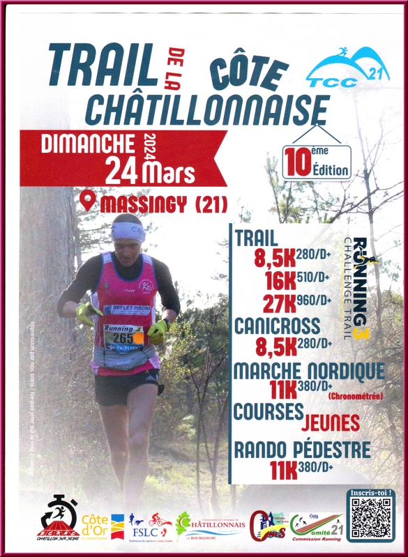 Le "Trail de la Côte Châtillonnaise " aura lieu dimanche 24 mars  à Massingy !