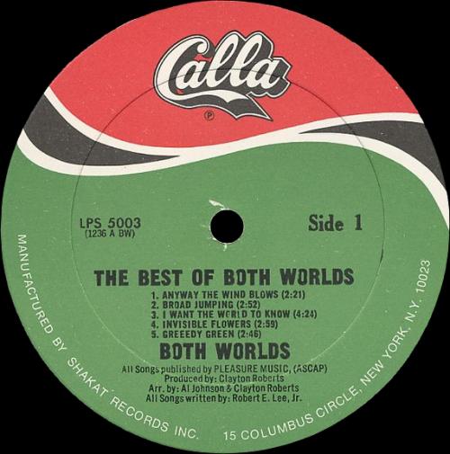 The Best Of Both Worlds : Album " I Want The World To Know " Calla Records LPS 5003 [ US ] 