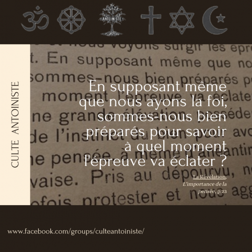 La Révélation, L'importance de la pensée (p.23)