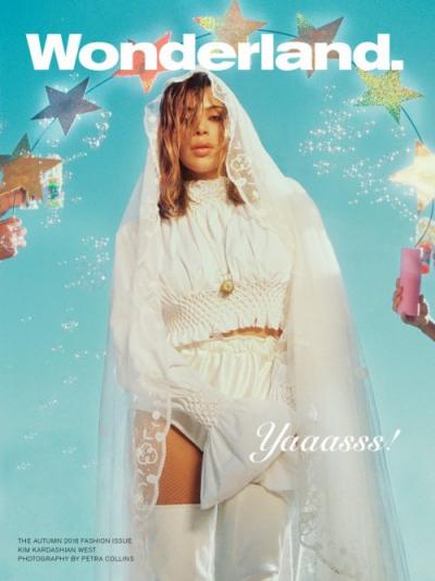 On the cover of that Wonderland magazine? Kim Kardashian with one eye hidden of course.