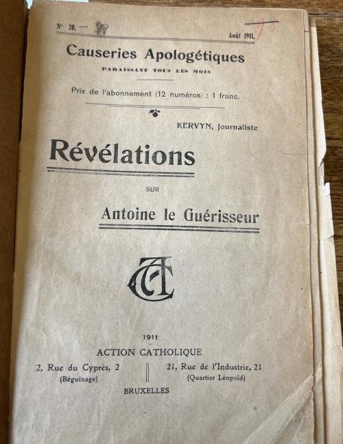 Kervyn - Révélations sur Antoine le Guérisseur (1911)