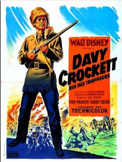 DAVY CROCKETT ROI DES TRAPPEURS BOX OFFICE FRANCE 1956 AFFICHE DE BORIS GRINSSON