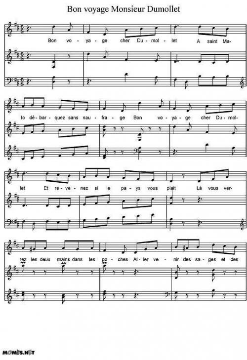 Partition de ''Bon voyage Monsieur Dumollet''.jpg