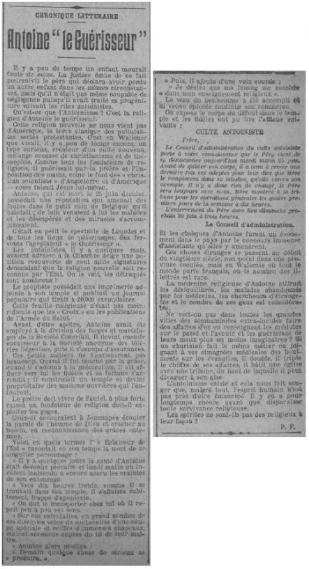 Antoine le Guérisseur (Le Midi Socialiste N°1236 Mercredi 14 août 1912)