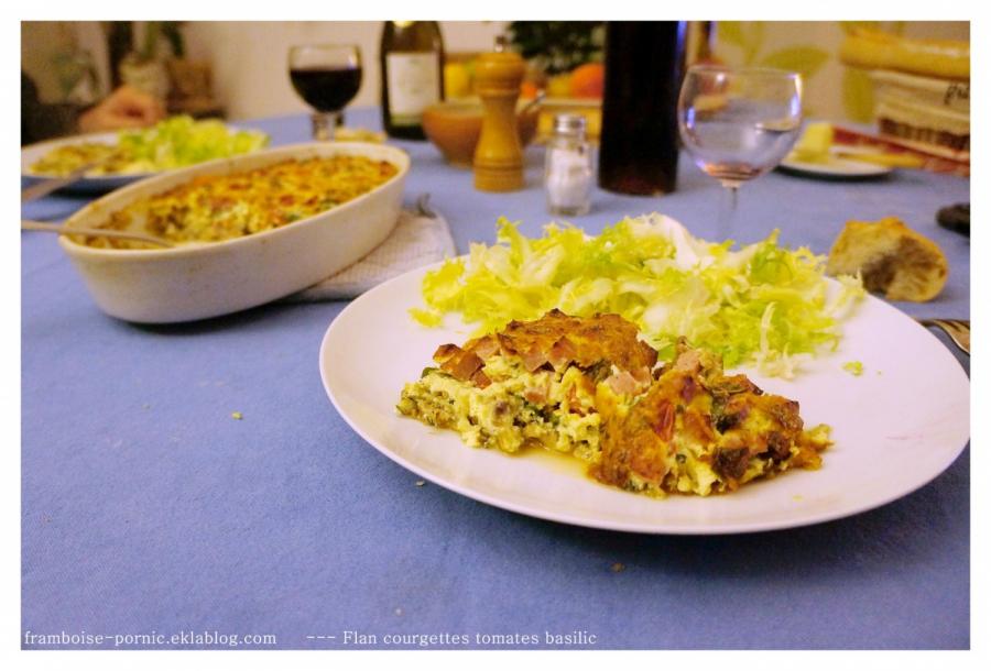 Flan de courgettes, tomates et basilic