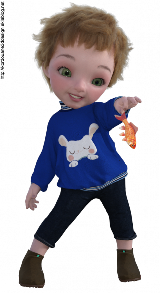 Tube de garçonnet malicieux (poser, render, png)