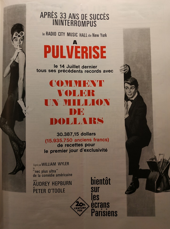 BOX OFFICE PARIS DU 6 JUILLET 1966 AU 12 JUILLET 1966