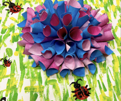 Fresque printemps : fleurs en volume