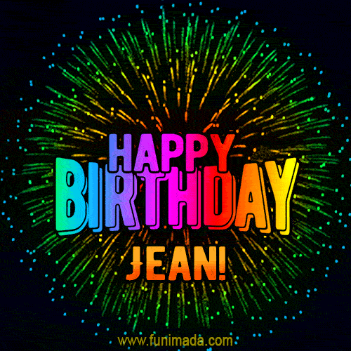 New Bursting with Colors Happy Birthday Jean GIF and Video with Music —  Download on Funimada.com