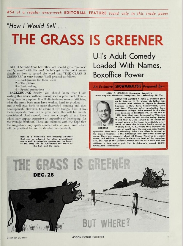 BOX OFFICE USA DU 21 DECEMBRE 1960 AU 27 DECEMBRE 1967