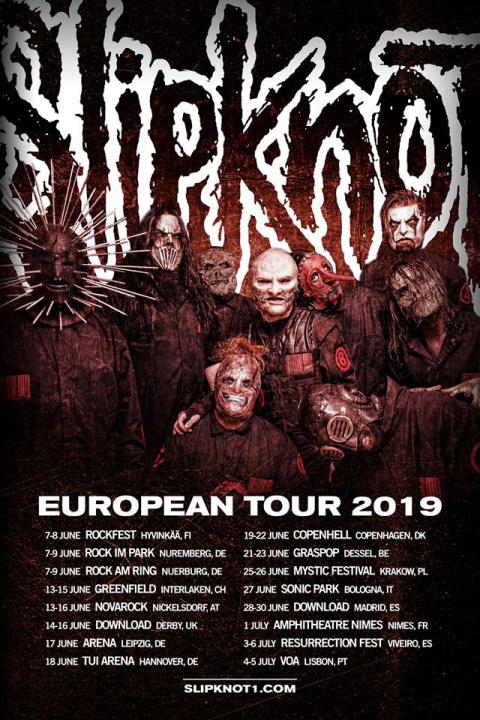 SLIPKNOT en tournée européenne en Juin et Juillet 2019