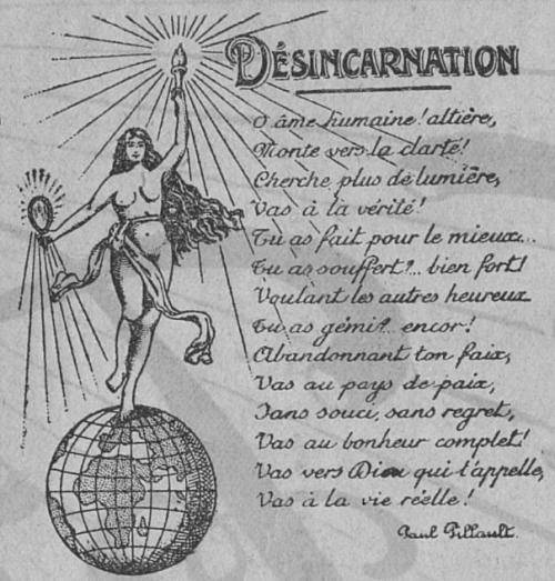 Désincarnation (poème de Paul Pillault)(Le Franterniste, 29 novembre 1912)