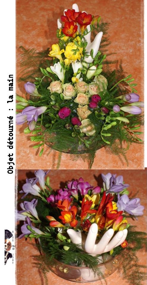 Objets détournés dans mes compositions florales (1/2)
