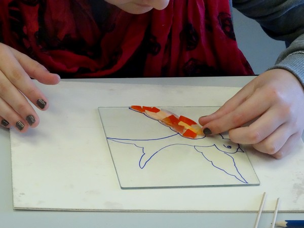 L'atelier mosaïque proposé par le Musée du Pays Châtillonnais-Trésor de Vix a ravi de  jeunes futurs artistes !