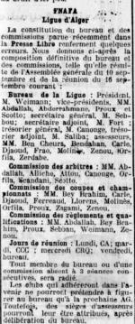 les Mouloudéens dans les commissions de la ligue 1927/1928