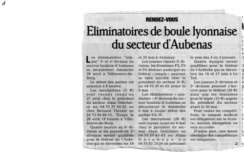 ELIMINATOIRE SECTEUR