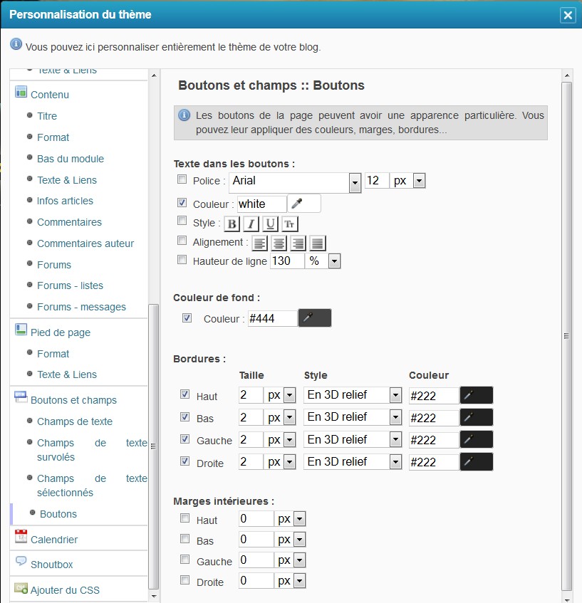 Exemple de thème à l'usage des débutants