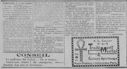 Le temps est une illusion (Le Fraterniste, 12 septembre 1912)