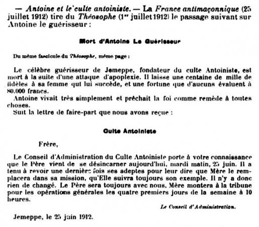 Index Documentaire (Revue internationale des societes secretes, v1, n8 Août 1912)
